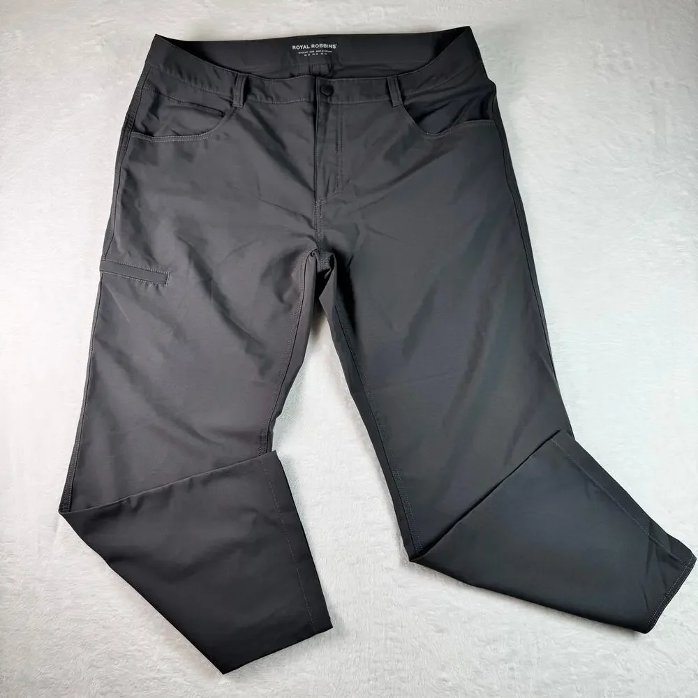 Royal Robbins Pants Mens 38x32 Gray Stretch Hiking Travel Outdoor Active Pants